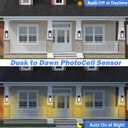 LED Dusk to Dawn Outdoor Light Fixtures - 2 Packs Modern Porch Lighting with Attractive Glass, 13W 3000K LED Exterior Sconce Wall Mount with Photocell Sensor for House Front Garage Door, Waterproof