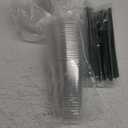 25 Sets - 16oz Disposable Clear Plastic Cups with Lids and Smoothies Straws Party Drinking Cups for Milkshakes,Cold Coffee