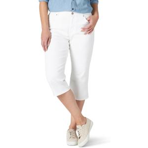 Lee Women's Relaxed Fit Capri Jean (10, White)