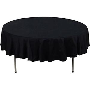 BalsaCircle 90-Inch Black Premium Round Cotton Tablecloth Table Linens Wedding Party Events Decorations Kitchen Dining