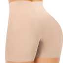 Werena Seamless Shaping Boyshorts Panties for Women Slip Shorts Under Dress Shapewear Shorts Tummy Control Underwear (Beige, S)
