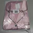 SWOMOG Women Satin Pajamas 4pcs Pajama Set Sexy Cami Shorts Set and Button Down Long Sleeve Pjs Loungewear Sleepwear (Pink, XXL)