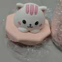 Mark Cup with a Straw Animal Print Stuff Gifts 14oz Ceramic Tea Coffee Cup Kawaii Mugs Funny Animal Mug Cat Mug Birthday Gifts for Women Girls Kids Lovers (Pink-Cat)