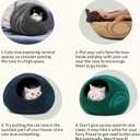 MEOWFIA Cat Cave Premium Felt Cat Bed for Indoor Cats, Handmade Merino Wool (Beige, Medium)