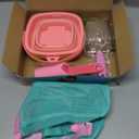 Beach Toys, 5PCS Sand Toys with Collapsible Beach Bucket, Sand Sifter and Shovel, Beach Mesh Shovel with Seashell Bag for Shell Collecting, Shark Tooth Sifter for Kids Adults Boys Girls