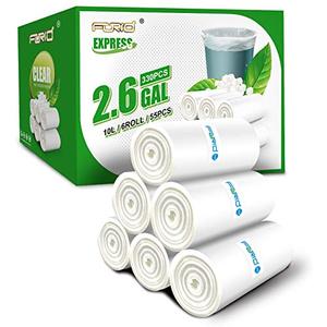 FORID Clear Small Trash Bags, 2.6 Gallon Garbage Bags, Wastebasket Bin Liners 330 Count Plastic Trash Bags for Bathroom Bedroom Office Garbage Can 10 Liters - Durable & Thick Trash Bag