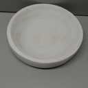 COLLECTIVE HOME - Paulownia Wood Hand Carved Tray, Fruit Snack Holder, Decorative Bowl, Rustic Home Decor Accessories for Coffee Table, Living Room, Wedding Centerpiece, 10" (washed white)