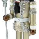 Clever Creations African American Gold King 14 Inch Traditional Wooden Nutcracker, Festive Christmas Dcor for Shelves and Tables