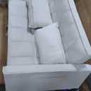 Modern Velvet Sofa Pull-Out Bed 3-in-1 Convertible Small Love Seat with Back and Pillows Beige Fabric Sofa Bed for Living Room Guest Room Apartment 55x33x32