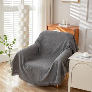 AIVIA Armless Loveseat Cover Sheet Blanket, Anti Slip Throw Cushion Covers for Armless Couches, 1 Cushion Love-Seat Furniture Decor Slipcovers Protector for Dogs Cats 71"x91" Dark Gray