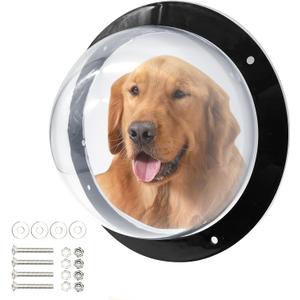 Hamiledyi Dog Fence Window, 12.4" Acrylic Dome Window Clear Bubble Peek Window, Dog Playground Window Pet Bubble Window, Doggie Fence Window Relieves Stress, Reduced Barking for Dog Cat (1Pack)