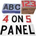 4" Flex Changeable Sign Letters on 5" Clear Panels – Black Letters & Red Numbers – Fits A-Frame, Sidewalk & Portable Signs – Made in USA, 4 inch letter printed on 5" High panel