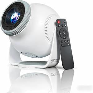 WorldCup Limited Edition Short Throw Mini Portable Projector with WiFi and Bluetooth,Android Smart TV Projector Portable Ceiling Movie Projector for Home Theater & Outdoor Use