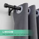 Matte Black Curtain Rods for Windows 16 to 28 Inch, Adjustable Drapery Rods with Aluminum End Cap and Full Surround Brackets,1-Inch Window Curtain Rod for Wall and Ceiling Mount