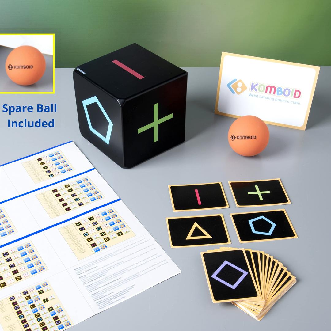 KOMBOID Ball Bouncing Skill Game for Teenagers and Adults. 12+ Years Old. Cube X 1, Single Cube, 2 Balls