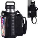 Magnetic Gym Bags for Men & Women with Adjustable Strap,Magnetic Bag Water Bottle Holder for Travel, Work,Sports,Water Bottle Sling Bag with Pocket (Black)