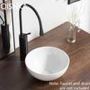 11 Inch Round Bathroom Bowl Sink Above Counter, QISHKA Mini White Ceramic Vanity Vessel Sink - 11" x 11" Small Countertop Circle Art Basin for Space-Saving