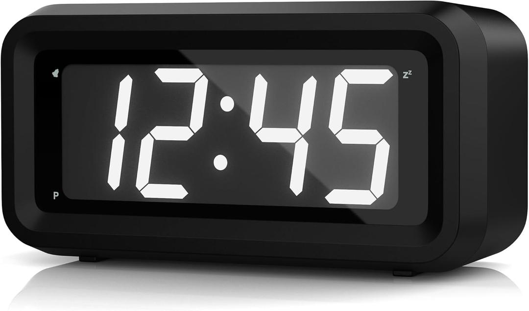 KWANWA Kids Alarm Clock, White LED, Battery, Auto-Night Mode, 12Hr/24Hr, Small, Travel, Bedside, Wall-Mount/Table-top, Easy to Read