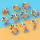 2 x Birthday Number 8 Candles,Cute Cow Birthday Cake Decoration,Cowboy Three Cowgirl Rodeo Party,Baby Shower for Boy Girl Decor Supplies