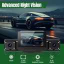 4 Channel Dash Cam,360 All-Around View Front Rear Left Right Inside Car Camera,3" IPS Screen,4-Way Dash Cam with 24H Parking Mode,Built-in GPS,8 IR Night Vision,G-Sensor,Free TF Card Included