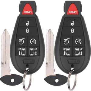 Vurkcy Key Fob Entry Remote Control Key Compatible with 2008-2016 Chrysler Town and Country, 2008-2020 Dodge Grand Caravan, Replacement for M3N5WY783X IYZ-C01C, 7 Button (Pack of 2)