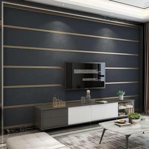 Upgraded Deerskin Velvet High-end Modern Minimalist 3D Wallpaper Plain Non-Woven Living Room Bedroom TV Background Wall Paper 20.8 '* 393.7'Non Peel and Stick Wallpaper (Black/107)