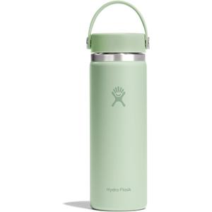 Hydro Flask Water Bottle - Insulated Stainless Steel - Wide Mouth Flex Lid, Non Spill, Leakproof and Refillable in 20 Oz Aloe Green