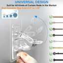 Antimbee No-Drill Curtain Rod Brackets, 4-Pack, Self Adhesive Holders-20lbs