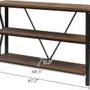 HOMISSUE Sofa Console Table, Rustic Console Table with 3-Tier Storage, Engineered Wood Sofa Tables with Open Shelves, Heavy Duty Entryway Tables for Living Room, Hallway (47 Inch, Rustic Brown)