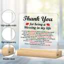 Thank You Gifts for Women Men, Appreciation Religious Gifts for Coworker Principal Friends, Thank You for Being a Blessing in My Life Acrylic Plaque Sign with Wooden Stand Home Office Decor