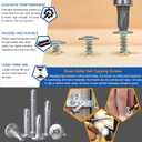 2 x Sheet Metal Self-Tapping Screws with Storage Box 260pcs, Cross #8  1/2inch Truss Head Sheet Metal Screws Without Pre-Drilling for Furniture Making and Woodworking, High Strength Quick Tapping Screws