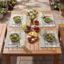 Artoid Mode Dark Grey Farmhouse Woven Braided Stripe Placemats Set of 4,12x18 Inch Seasonal Holiday Table Mats Party Kitchen Dining Decoration