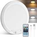 wowatt 10000mAh Rechargeable Ceiling Light with Remote, 3 Color Temperatures & Brightness Dimmable, Wireless Ceiling Light with Magnetic Design, Battery Ceiling Light for Shower Hallway Pantry