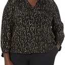 Velvet by Graham & Spencer Women's Nixie Knotch Neck Short Sleeve Blouse, Medium