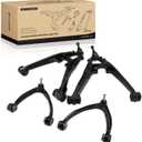 A-Premium Set of 4, Front Upper & Lower Control Arm Kit, with Ball Joint & Bushing, Compatible with Chevy & GMC & Cadillac - 2007-2016 - Silverado Tahoe Suburban Avalanche Sierra Yukon Escalade (ESV)