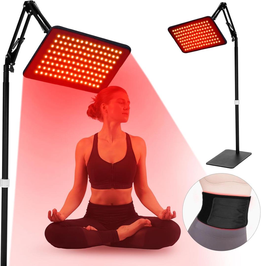 Red Light Therapy for Body, 2 in 1 Red Infrared Light Therapy Lamp with Stand Led 660nm 850nm Red Light Panel Device for Face, Body, Skin
