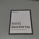 2PCS Bathroom Sink Vanity Trays, Water Absorbing Diatomite Stone Drying Soap Dish Dispenser for Kitchen Counter, Sponge Holder Mat Rack Faucet Splash Guard Caddy Organizer, Beige, 9"x3.5"