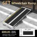 6FT Portable Wheelchair Ramp, Non-Slip Aluminum Folding Handicap Ramp, Ramps for Wheelchairs for Home with Handle, Wheelchair Ramps for Home Steps/Stairs/Threshold/Doorways/Scooter, 600LBS Capacity