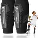 Soccer Shin Guards Kids Youth, Ski Shin Protector for Boys Girls Men Women, Shin Pads Defender, Lightweight Calf Protective Gear, Breathable (Small (7.5"-9"), Black)