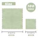 Yinbanban 100Pcs Sage Green Scalloped Cocktail Napkins, 5 Inch Disposable Paper Napkins for Wedding, Birthday, Party, Holiday