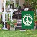 4 x Peace Sign Garden Flags 12x18 Double Sided Outside, Green Peace Yard Outdoor Decorative Flag