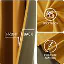 EMEMA Velvet Blackout Curtains 96 inches Long, Super Soft Luxury Thermal Insulated Curtains for Bedroom, Grommet Soundproof Elegant Window Drapes for Living Room W52 x L96 2 Panels Mustard Yellow