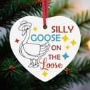 Goose Lover Gift Ceramic Christmas Ornaments Silly Goose Gifts Gag Gifts Animal Lovers Gift Ideas Christmas Birthday Presents Christmas Tree Decorations Ornament for Women Men Friends Sister Mom