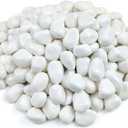 FANTIAN 40 lbs White Stones for Garden, 1-2 Inch Decorative Polished White River Rocks for Plants Landscaping Vase Aquarium and Backyard Rocks