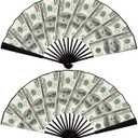 Hand Fan, Fans for Line Dancing, Decorative Folding Fans, Money Stacks/Money Fan, for EDM Music Festival Club Event Party Dance Concert Wedding Saloon Cosplay (1 pcs)
