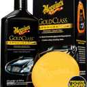Meguiar's Gold Class Carnauba Plus Premium Liquid Wax Kit, Car Detailing Kit with a Pure Carnauba Wax Blend and a Foam Applicator Pad for Keeping Glossy Paint Protected Like a Pro, 16 Oz Bottle