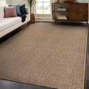 Beverly Rug Easy Jute Natural Rug 4x6 Solid Washable Durable Outdoor Indoor Area Rugs for Living Dining Room Patio Office Stain Resistant Non Shedding Casual Indoor Outside Carpet (4 x 6 Natural)