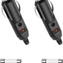 2PCS Cigarette Lighter Male Plug, 12V/24V Aux Socket Plug with 15A/20A Fuse, LED Indicator, Car Cigarette Lighter Plug