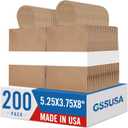 GSSUSA 200 Pack Brown Paper Bags 5.25x3.75x8 Inch Small Gift Bags with Handles Bulk, Brown Kraft Bag for Small Business, Sturdy Grocery Retail Shopping Birthday Party Favor Craft Bag