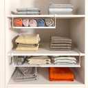 Expandable Under Cabinet Shelf, Extendable Under Shelf Storage with 0.94 Inches Thick Clips for Pantry Cabinet, Laundry Room, Shoe Rack.(White, 1 Pack, Interior: 3.66" H x 8.26" D)
